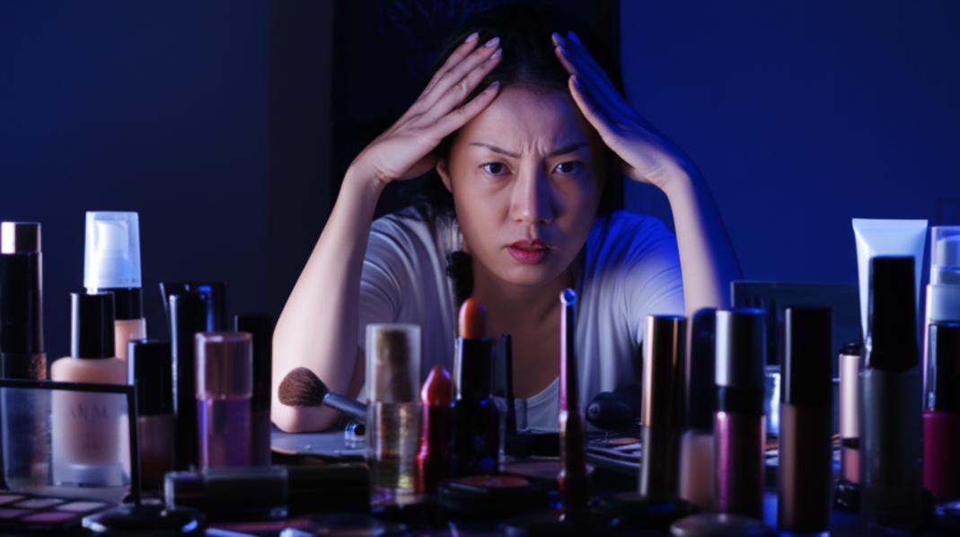 Kon Tum Loay Hoay Mua Mỹ Phẩm Chính Hãng? Đừng Lo, Đã Có Giải Pháp! 1 Ảnh: Stress mỹ phẩm giả Kon Tum, nỗi lo hàng kém chất lượng.