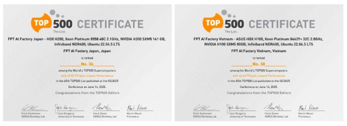 Hai Nhà Máy AI Của FPT Lọt TOP500 Siêu Máy Tính Mạnh Nhất Thế Giới 1 Hai Nhà Máy AI Của FPT Lọt TOP500 Siêu Máy Tính Mạnh Nhất Thế Giới