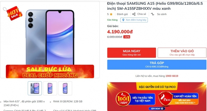 Galaxy A15 nối dài chuỗi xả kho, chỉ hơn 4 triệu đồng, vua doanh số Android một thời siêu ngon rẻ 1 Galaxy A15 nối dài chuỗi xả kho, chỉ hơn 4 triệu đồng, vua doanh số Android một thời siêu ngon rẻ