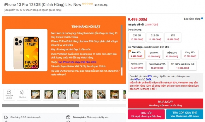 iPhone 13 Pro vẫn cực cháy vào tháng 7 2025, kém iPhone 16 Pro không quá nhiều, giá chỉ từ 10 triệu 25 iPhone 13 Pro vẫn cực cháy vào tháng 7 2025, kém iPhone 16 Pro không quá nhiều, giá chỉ từ 10 triệu