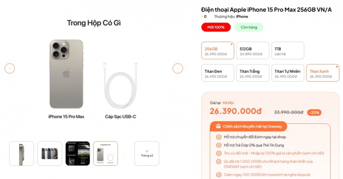 iPhone 15 Pro Max rẻ cháy sàn, trang bị không chênh iPhone 16 Pro Max nhiều tiết kiệm 3 triệu đồng 1 iPhone 15 Pro Max rẻ cháy sàn, trang bị không chênh iPhone 16 Pro Max nhiều tiết kiệm 3 triệu đồng