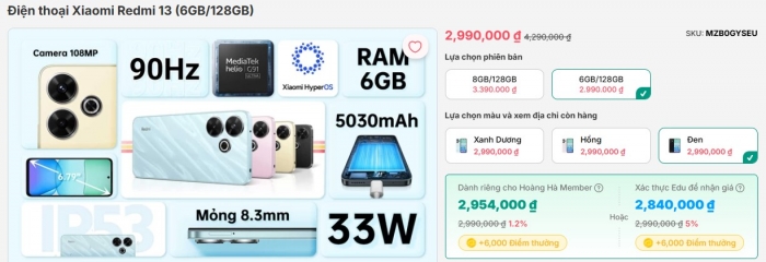 Redmi 13 vững ngôi ‘vua giá rẻ’, dưới 3 triệu vẫn đa nhiệm tốt, ngoại hình đẹp như iPhone 1 Redmi 13 vững ngôi ‘vua giá rẻ’, dưới 3 triệu vẫn đa nhiệm tốt, ngoại hình đẹp như iPhone