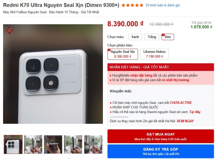 Redmi K70 Ultra hạ sàn dưới 9 triệu vua Gaming giá rẻ khỏe như Galaxy S25 Ultra đè bẹp Galaxy A55 5G redmi k70 ultra ha san duoi 9 trieu vua gaming gia re khoe nhu galaxy s25 ultra de bep galaxy a55 5g